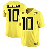 Oregon Ducks 10 Justin Herbert Yellow Nike College Football Jersey Dzhi,baseball caps,new era cap wholesale,wholesale hats
